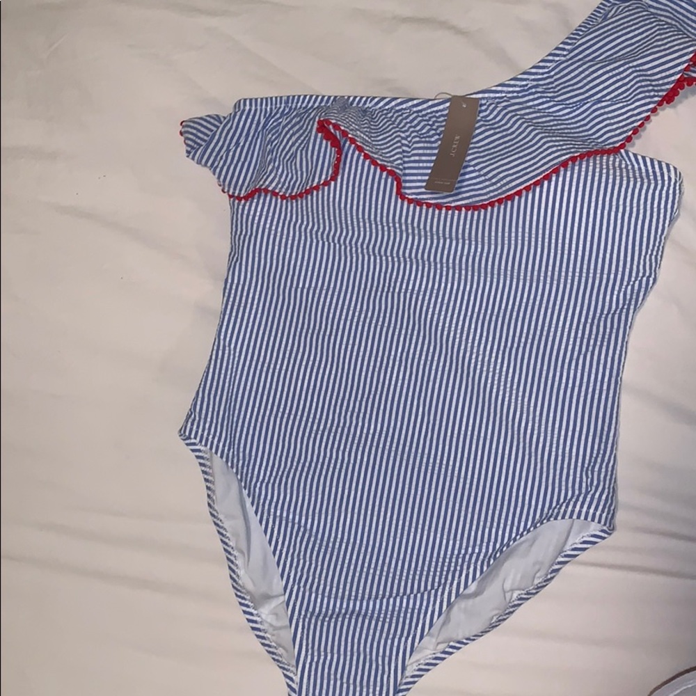 J.Crew seersucker one piece swimsuit